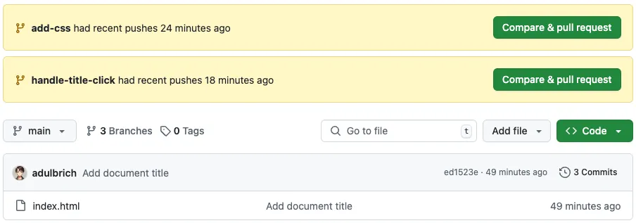 GitHub Pull Request Banner