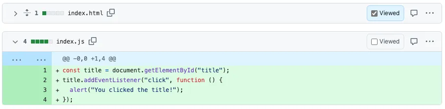 GitHub Mark File as Viewed